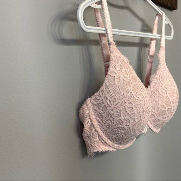 La Vie En Rose Lightly Lined Memory Foam Pink Lace Bra D34 - Picture 4 of 6